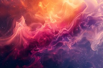 Mesmerizing Cosmic Nebula with Vibrant Colors and Starry Background