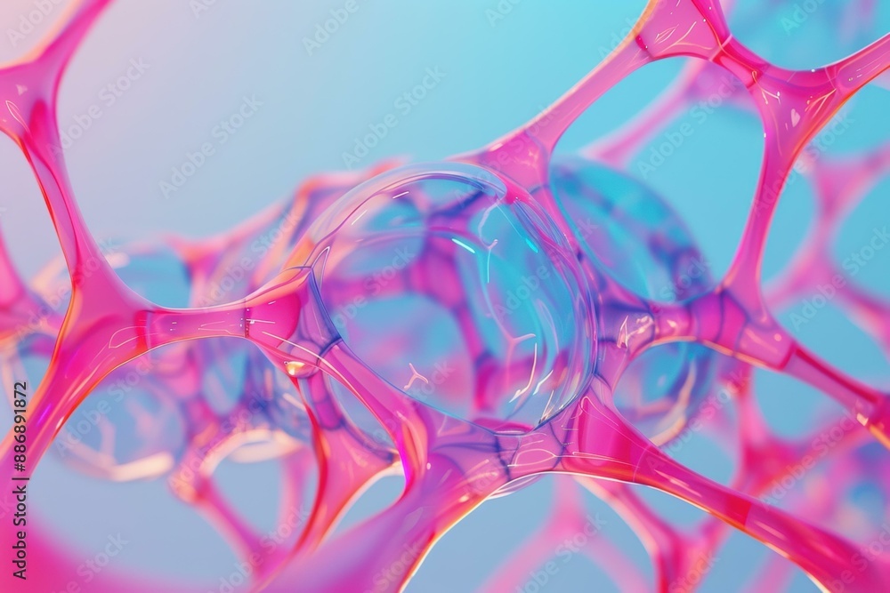 Poster abstract 3d rendering of a molecular structure. ai.