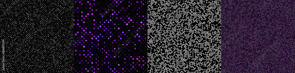 Poster seamless geometric dot pattern background set