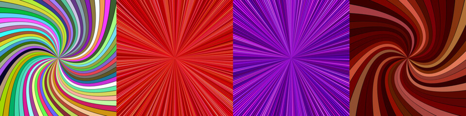 Abstract geometric ray burst background set