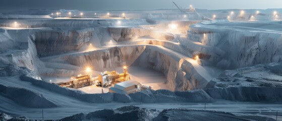Illuminated Nighttime Operations at a Cutting-Edge Mineral Processing Plant