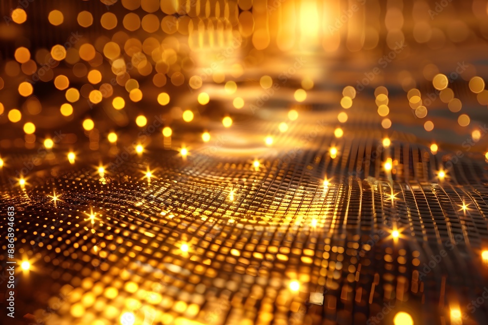 Aufkleber golden bokeh lights creating a mesmerizing abstract pattern