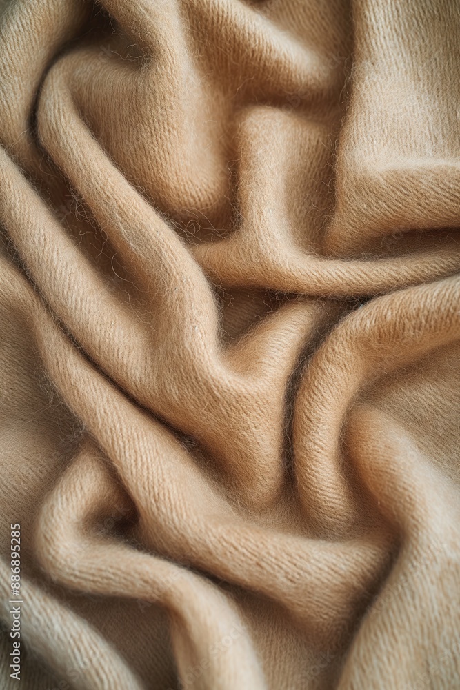 Aufkleber wool fabric texture close-up. soft beige color with slight sheen adds depth, smooth surface. natural