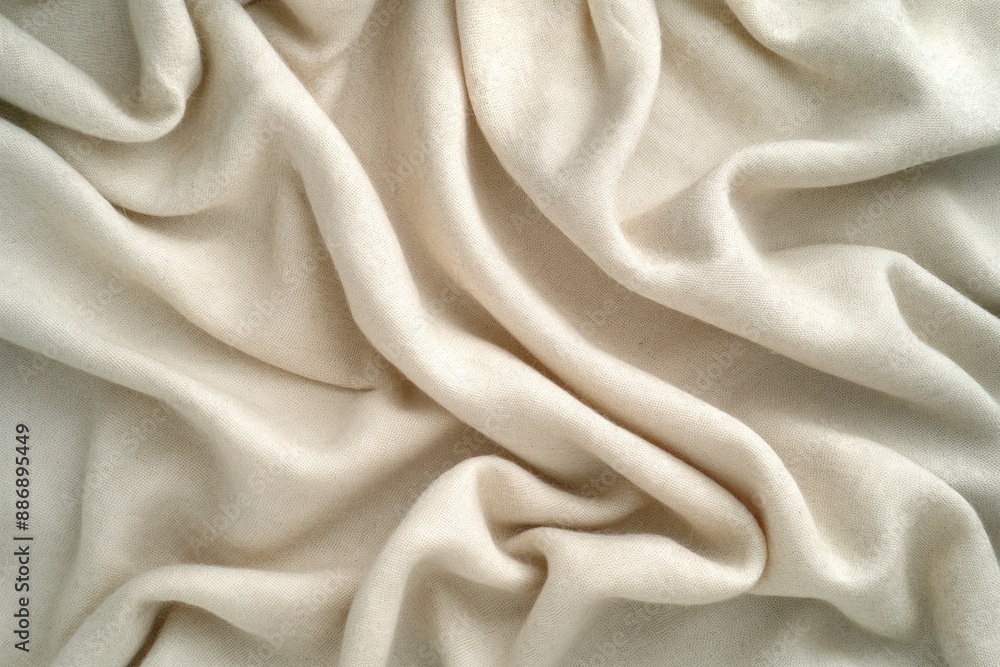 Poster soft white wool fabric texture close-up. gentle folds create warm and comfortable impression. suitab