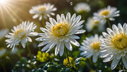 white daisies in the garden