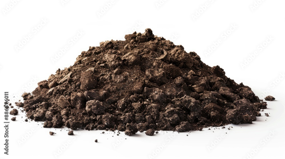 Poster a small mound of earthy soil sits atop a white surface, with minimal texture or features