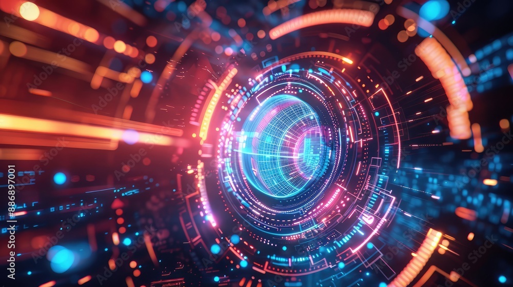 Poster prismatic waves of color twist and flow in a dazzling holographic display ideal for futuristic banne