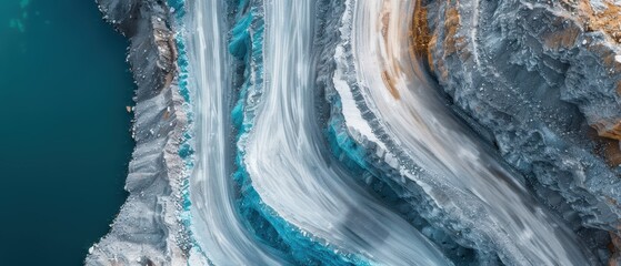 Aerial View of Mining Operations in a Secluded Region
