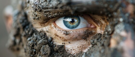 Gritty Close-Up Portrait of a Miner's Dust-Covered Face