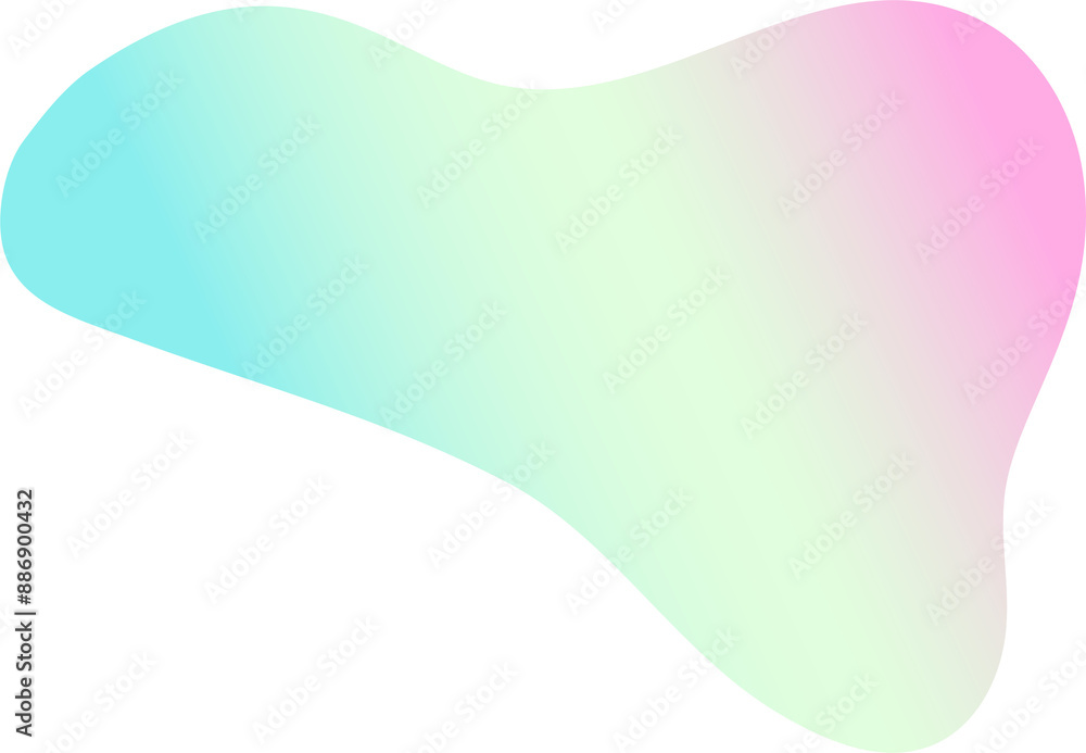 Poster abstract gradient shape. fluid blob with liquid color gradation. organic irregular watercolor elemen