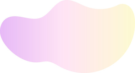 Abstract gradient shape. Fluid blob with liquid color gradation. Organic irregular watercolor element. Amoeba iridescent holographic design