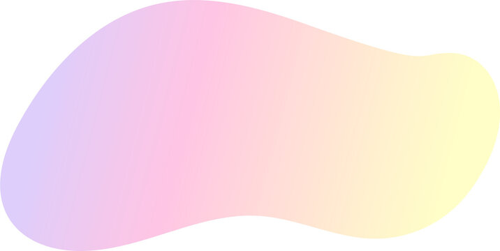 Abstract gradient shape. Fluid blob with liquid color gradation. Organic irregular watercolor element. Amoeba iridescent holographic design