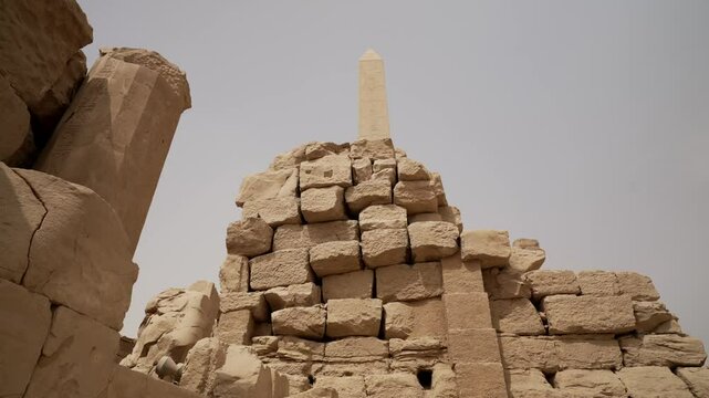 View of Obelisk of Thutmose I, Karnak, Thebes, UNESCO World Heritage Site, Egypt, North Africa, Africa