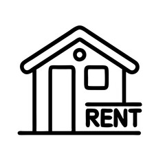 House for Rent Outline Icon 