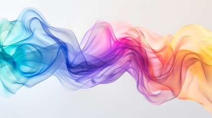 High saturation color spectrum line waves with a sleek and minimalistic aesthetic on white