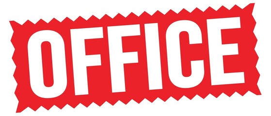 OFFICE text written on red stamp sign.
