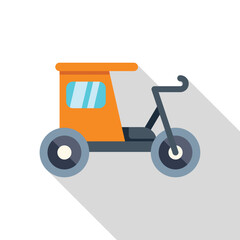 This icon depicts a cycle rickshaw, highlighting its role in providing eco friendly transportation within a city setting