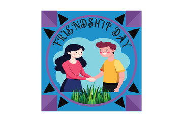 Happy Friendship Day for card logo design