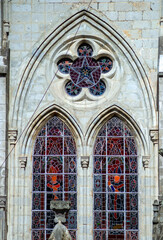 Details of the church of the Basilica del Voto Nacional, in Quito, Ecuador
