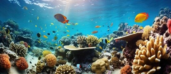 Vibrant Reef Ecosystem with Colorful Fish