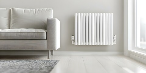Create modern energyefficient heating system with smart thermostats radiators and underfloor heating. Concept Smart Thermostats, Radiators, Underfloor Heating, Energy Efficiency