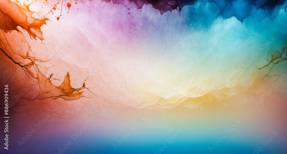 Poster Abstract Watercolor Background with Blending Colors