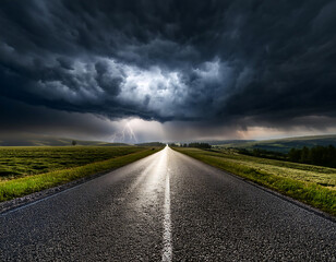  The Road to Storm- A dramatic and moody image of a road leading into a gathering storm,_1(321)