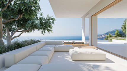 Luxury villa featuring a minimalist design and panoramic views.