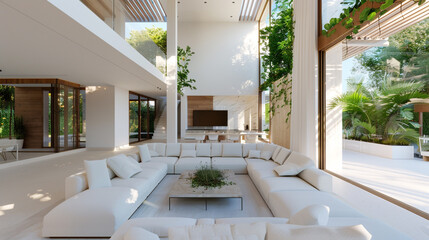 Modern villa featuring clean lines and a seamless indoor-outdoor flow.