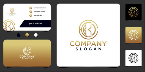 initial letter C abstract monogram with gold gradient color business card vector design logo