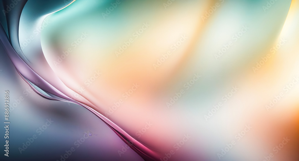 Poster abstract background with smooth and soft curved lines in pastel colors