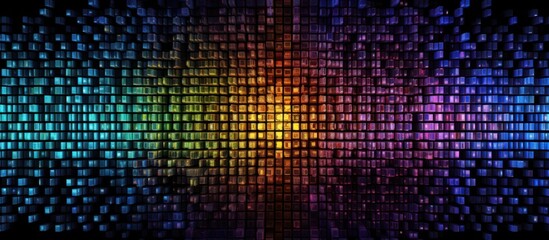 Abstract Colorful Grid of Illuminated Cubes