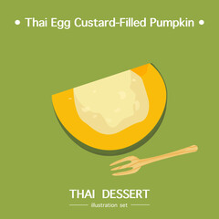 Vector illustration of traditional Thai dessert delicious cooking 