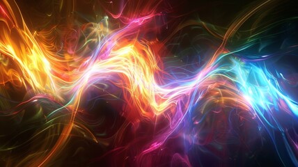 light fractals, abstract, bright colors