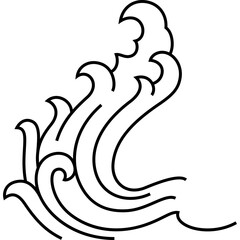 ocean sea wave single line graphic for decoration, website, web, mobile app, printing, banner, logo, poster design, etc.