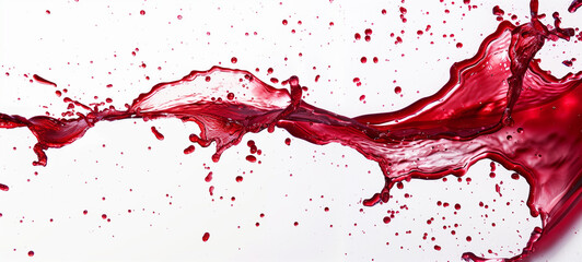 Red wine spill on a white background