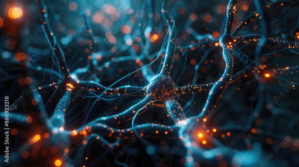Poster A close-up view of neurons, the building blocks of our nervous system