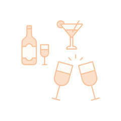 Champagne Flutes concept vector icon