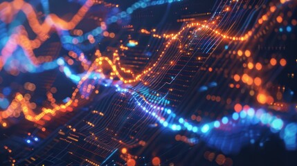 Fototapeta premium Building a Legacy: A Line Graph Represents Long-Term Financial Security for Generations, generative AI