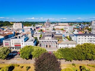 aerial view of Osorno city center, Chile