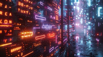 Fototapeta premium A futuristic interpretation of language and symbols