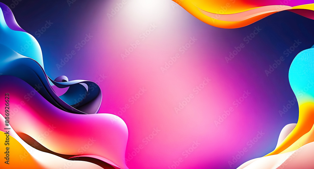 Poster abstract colorful background with wavy lines and gradient colors