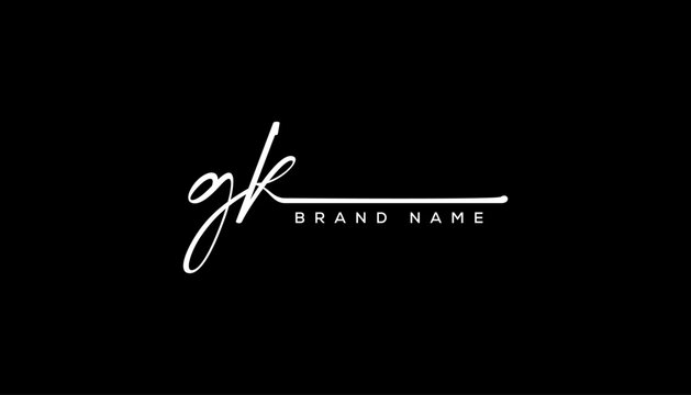 GK letter beauty handwriting vector logo. 