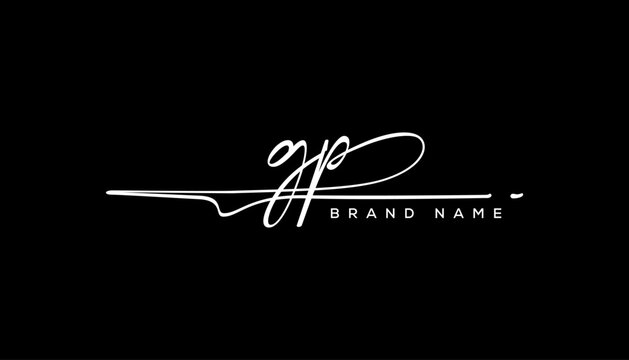 GP letter beauty handwriting vector logo. 