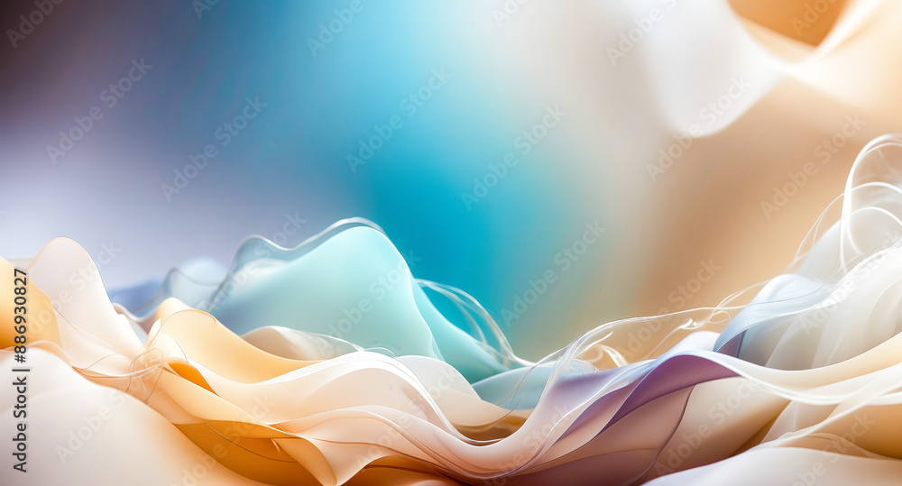 Poster abstract background with smooth, flowing lines and shapes