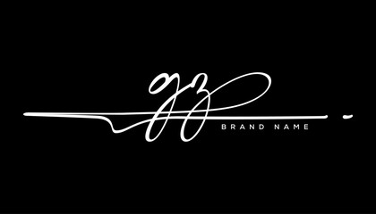 GZ letter beauty handwriting vector logo. 