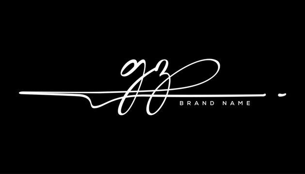 GZ letter beauty handwriting vector logo. 
