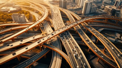 Aerial photography bird-eye view of City viaduct bridge road streetscape landscape