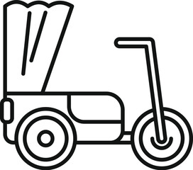 This icon represents a tuk tuk taxi, a common mode of transportation in many cities