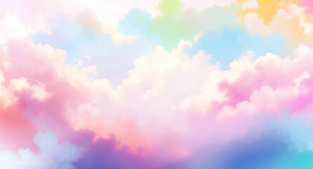 Abstract Watercolor Clouds in Pastel Colors